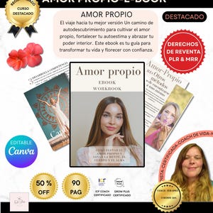 Amor Propio, Guía en Español, Editable , Canva, manual, autoestima, Wellness, Bienestar, Coach, Salud Mental, therapy, terapia, recursos