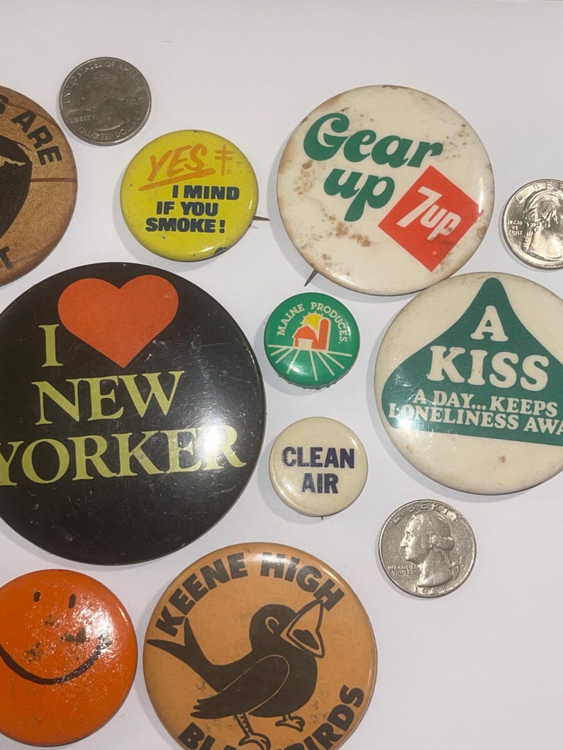 Vintage Pin-back Buttons: 1970s-80s - Etsy