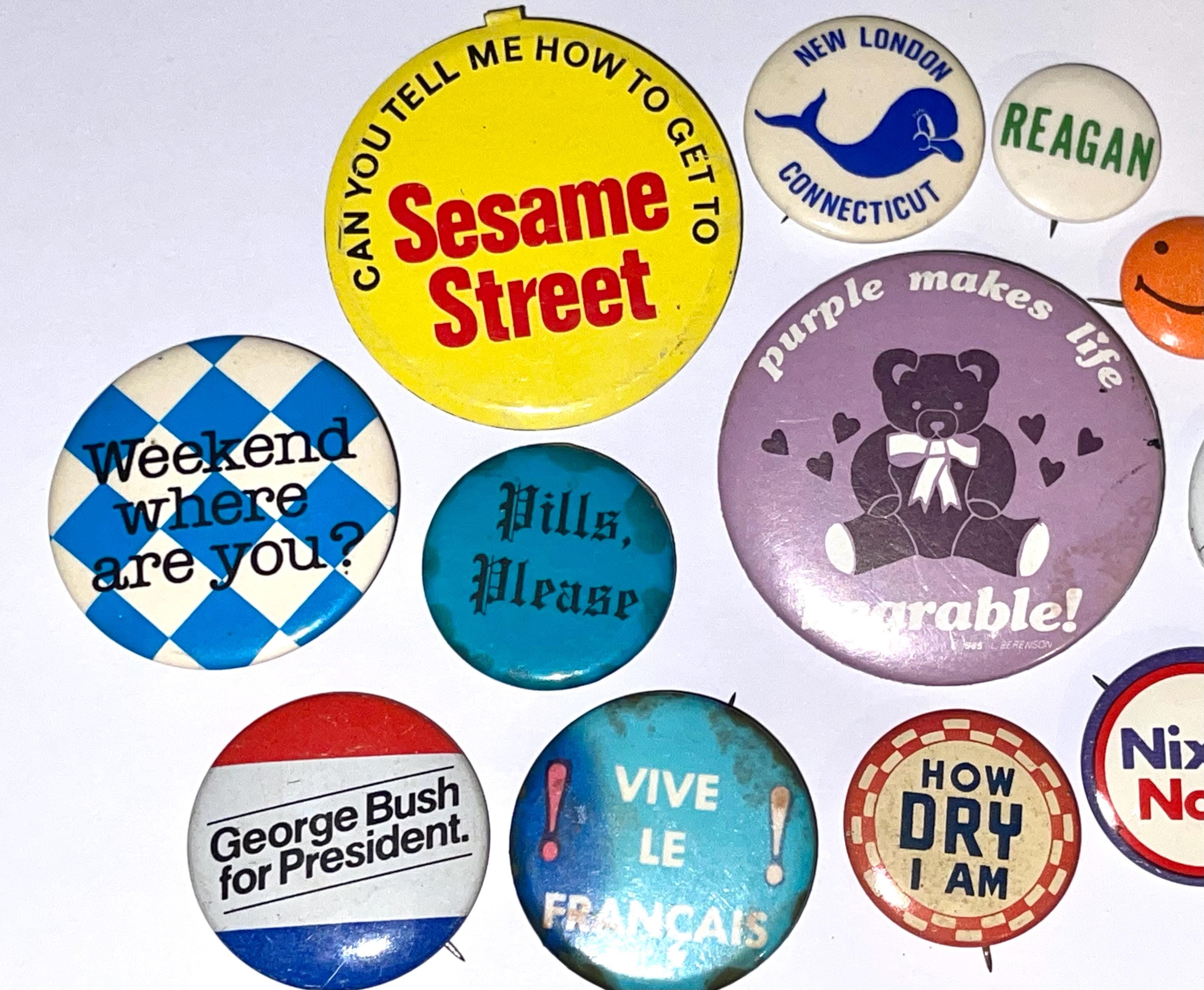 Vintage Pin-back Buttons: 1970s-80s - Etsy