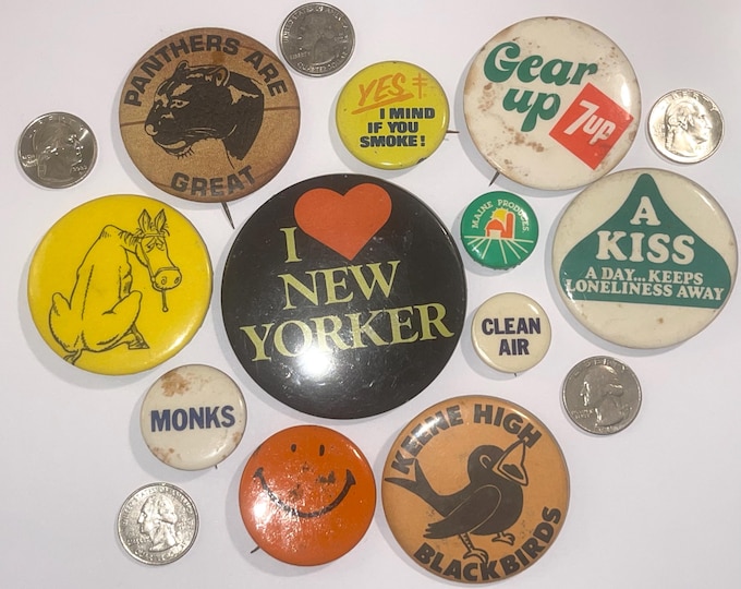 Vintage Pin-back Buttons: 1970s-80s - Etsy