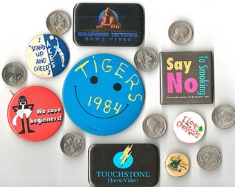 Vintage Pin Back Buttons: 1960s-1990s