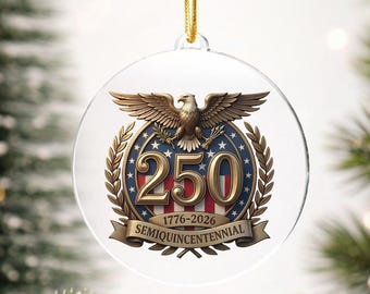 Personalizd America Ornament, 250 Years Patriotic American Eagle Gift, Independence Celebration Keepsake