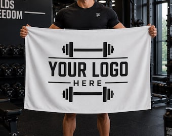 Custom Gym Towel with Logo, Personalized Fitness Club Towel, Workout Gym Owner Gift, Sports Team Sweat Towel