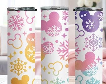 Christmas Disney Tumbler, Winter Disney Vacation, Snow Mickey Design Drink Cup