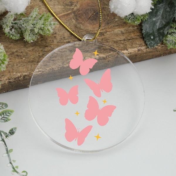 Butterfly Christmas Ornament,Baby Girl Ornament,Butterfly Girl,Christmas 2023,Pink Butterfly Ornament,Monarch Butterfly Gift,Butterfly Decor