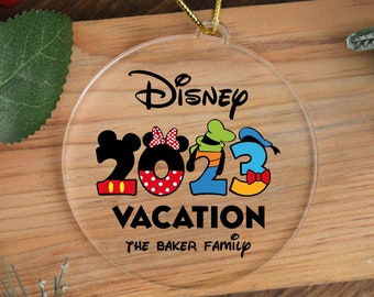 Family Vacation 2023, Disney Vacation Ornament for Kids,Disneyworld Keepsake,Mickey and Friends Ornament,Personalized Disney Christmas Gifts