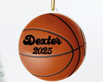 Personalized Basketball Ornament, Sports Gift With Name, Basketball Coach Holiday Present