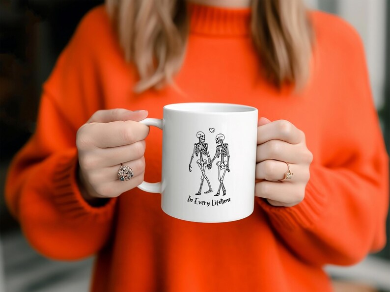 In Every Lifetime Mug, Skeleton Lovers Coffee Cup, 11oz Ceramic Mug for Girlfriend Boyfriend bild 5