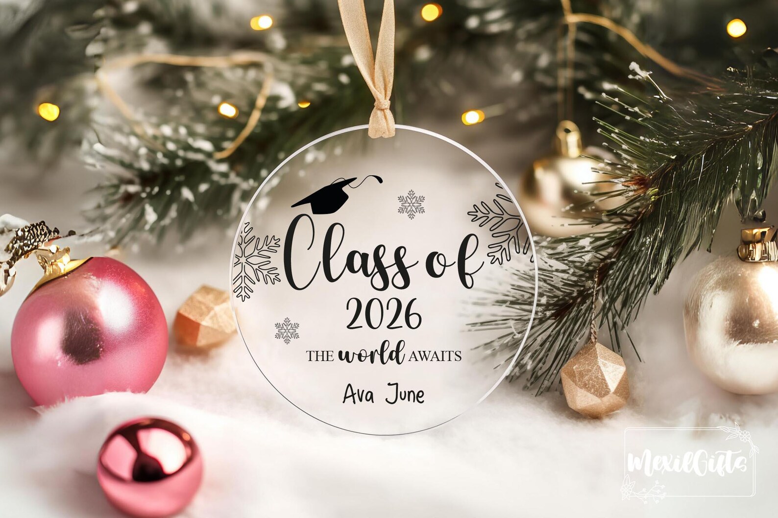 Personalized Graduation Ornament, Class of 2026 Keepsake University ...