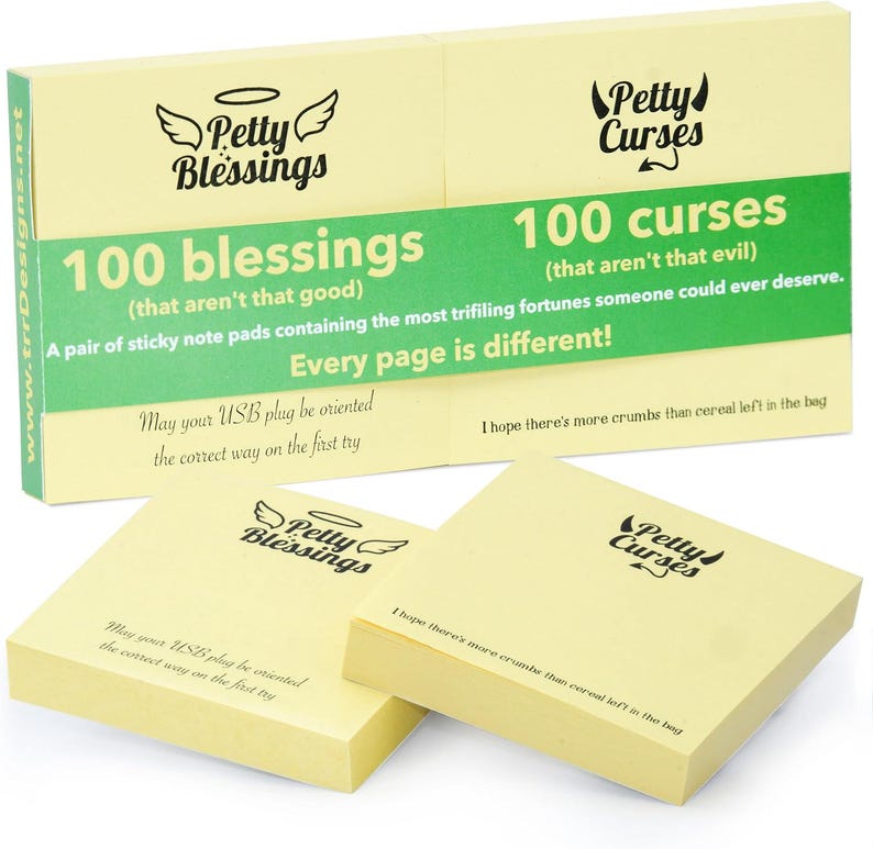 Funny Petty Blessings & Curses Sticky Notes - Gag Gift image 2