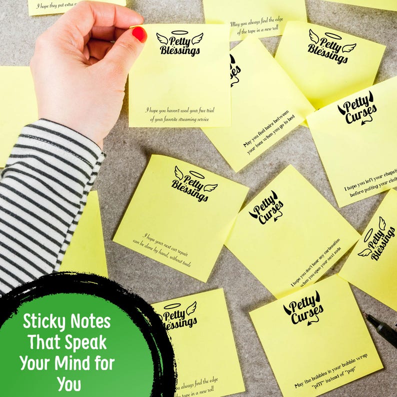 Funny Petty Blessings & Curses Sticky Notes - Gag Gift image 7