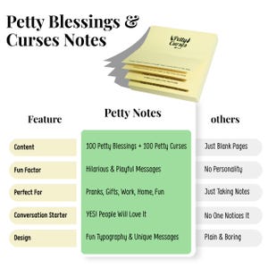 Funny Petty Blessings & Curses Sticky Notes - Gag Gift image 9