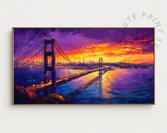 Golden Gate Sunset Frame TV Art: San Francisco Scenic View (Digital Download)