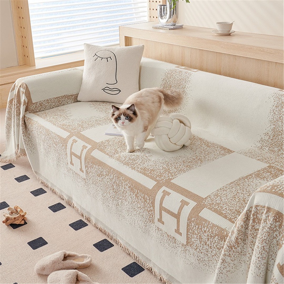 Tassel Trim Sofa Covers One Piece Sofa Cover Cushion Etsy