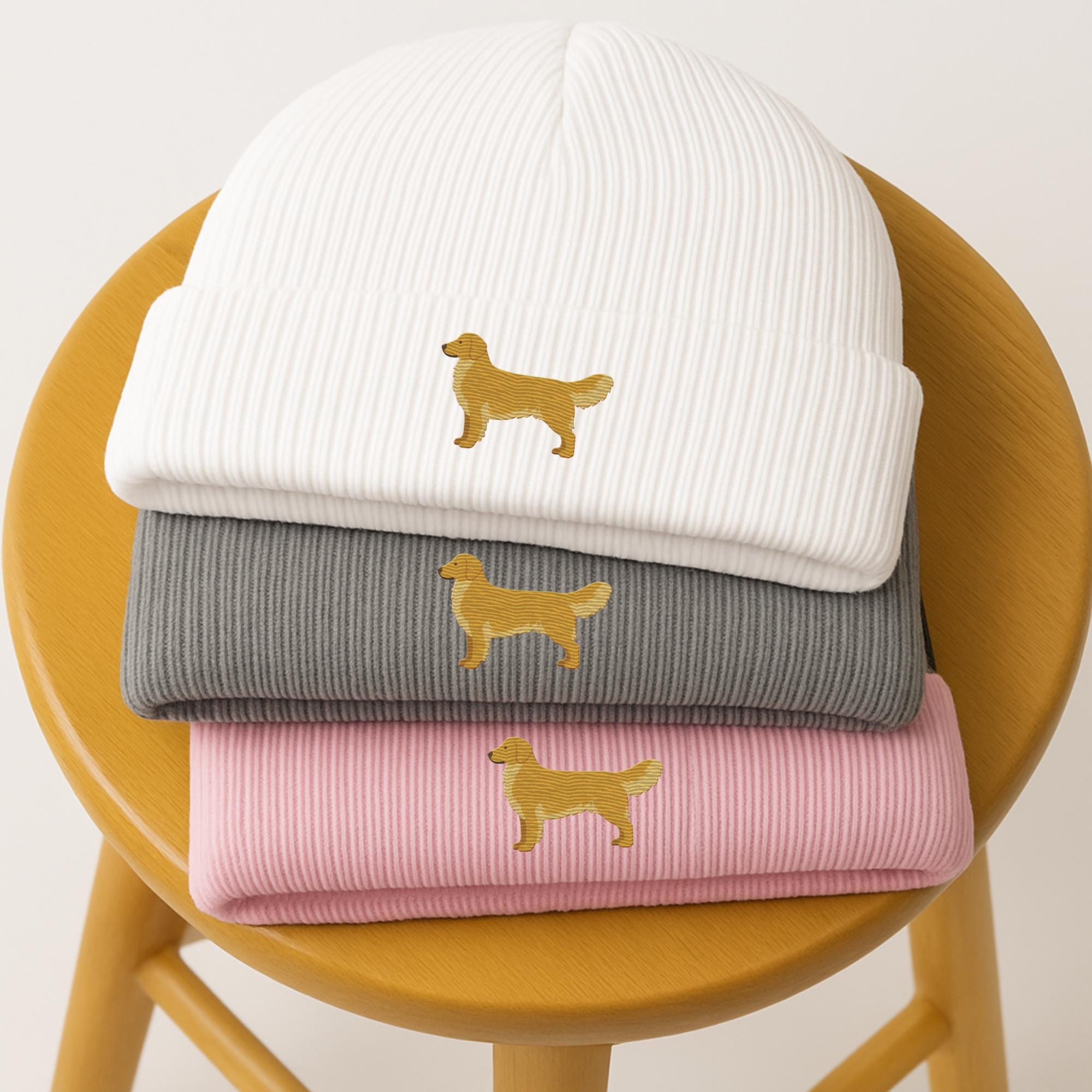 Embroidered Golden Retriever Beanie, Dog Lover Gift, Golden Retriever Hat, Golden Retriever Lover Beanie, Golden Retriever Owner Gift