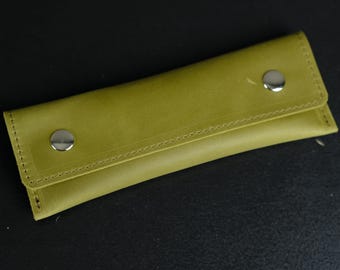 Personalized Leather Pen Holder, Handmade Full-Grain Pencil Case