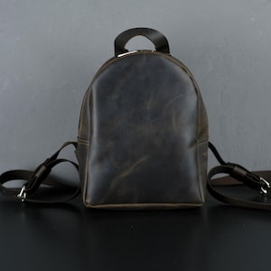Personalized Leather Backpack, Small Leather Backpack for Women, Handmade Genuine Leather Bag, Custom Leather Backpack, Gift for Her