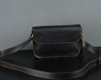 Bolso bandolera de piel personalizado: bolso de hombro de plena flor hecho a mano