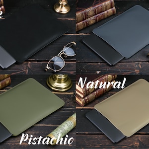 Funda de cuero para MacBook – Funda para portátil Air Pro de 13", 14", 15" y 16" M1, M2 y M3 – Funda de cuero personalizada y hecha a mano – Regalo personalizado imagen 5