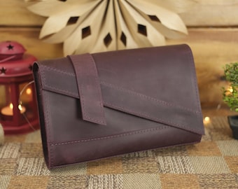 Personalized Leather Crossbody Bag - Handmade Travel Shoulder Purse