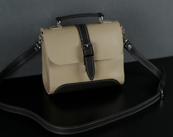 Bolso bandolera de cuero personalizado – Monedero de cuero flor hecho a mano