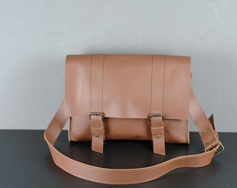 Handmade Full-Grain Leather Messenger Bag, Personalized Satchel