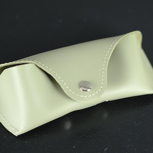 Personalized Handmade Leather Eyeglass Case, Glasses Case with Magnetic Button, Genuine Leather Eyewear Holder, Custom Gift for Him or Her