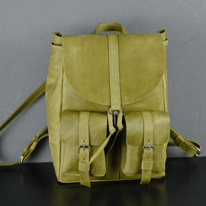 Personalized Handmade Leather Backpack for Women, Crazy Horse Drawstring Rucksack, Custom Everyday Leather Bag, Unique Gift for Her