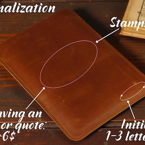 Funda de cuero para MacBook – Funda para portátil Air Pro de 13", 14", 15" y 16" M1, M2 y M3 – Funda de cuero personalizada y hecha a mano – Regalo personalizado imagen 8