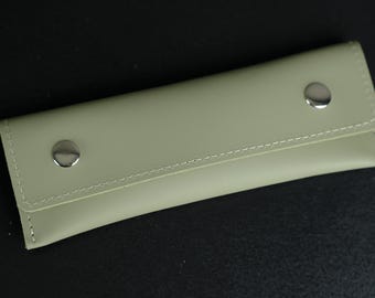 Handmade Leather Pencil Case, Personalized Pen Holder, Button Closure