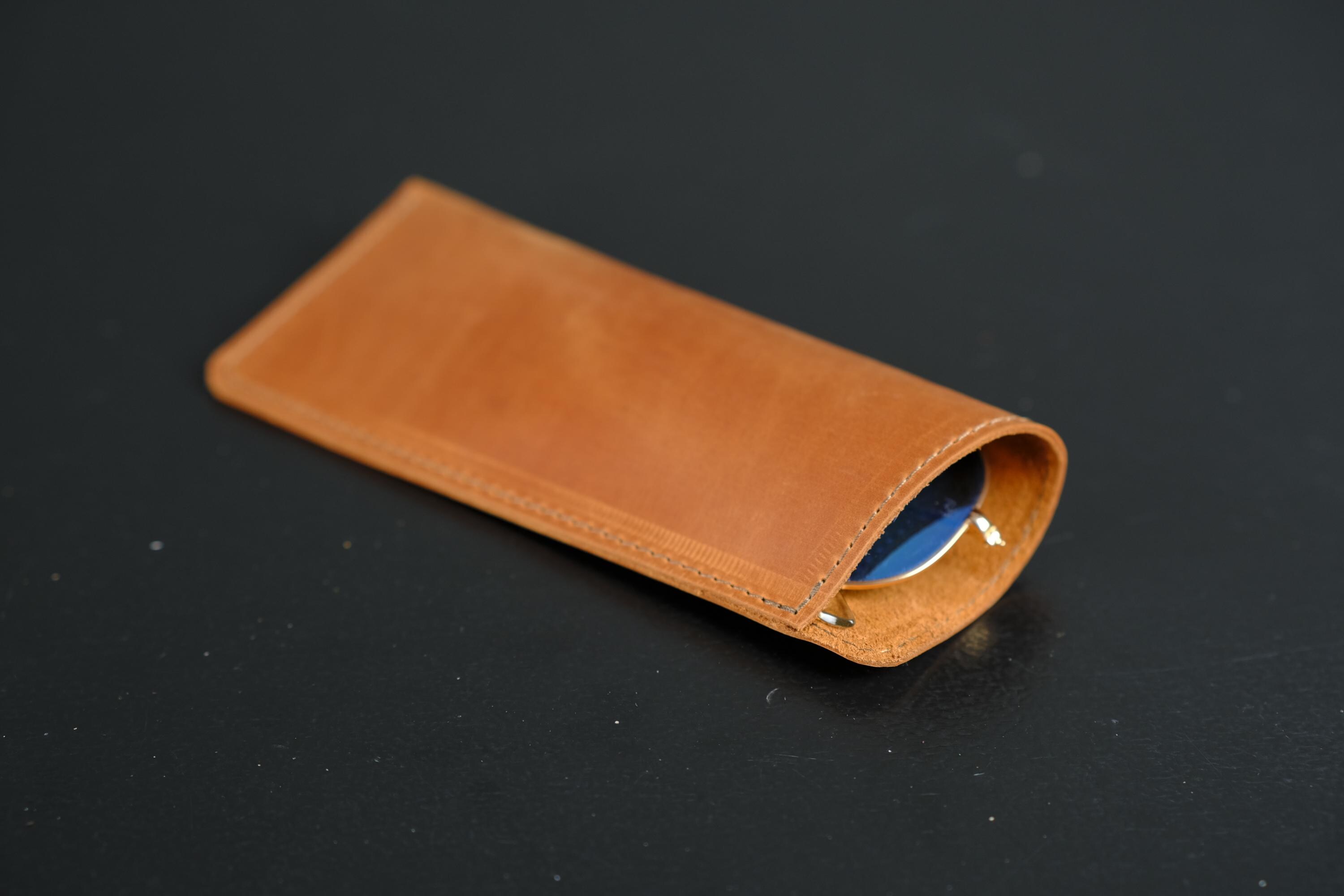 Handmade Genuine Full-Grain Leather Eyeglass Case Slim Sunglasses Holder Full Grain Leather Sunglasses Pouch - Etsy main image 2