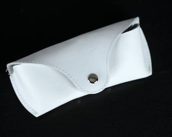 Handmade Leather Glasses Case, Personalized Eyeglass Sleeve