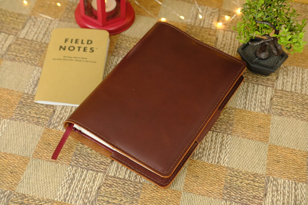 Personalized Leather Book Cover, Leather Notebook Cover, Hobonichi