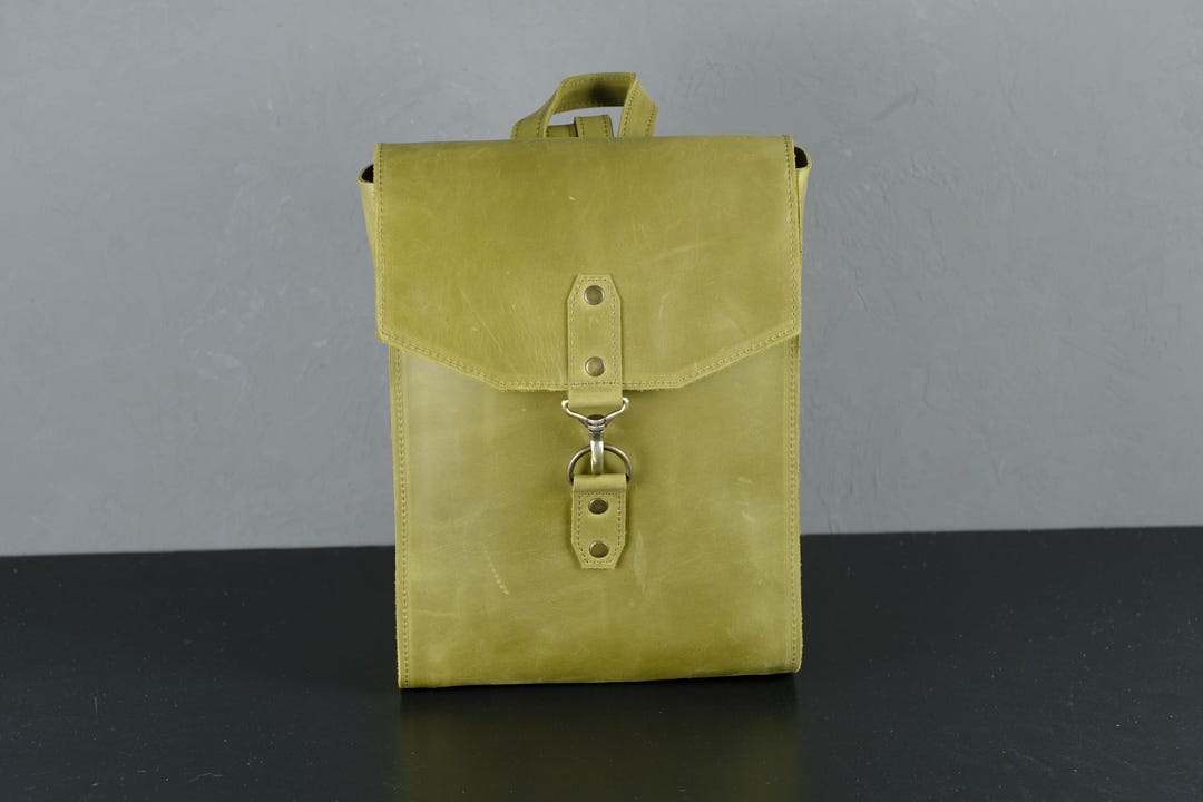 Personalized Leather Backpack, Handmade Rucksack, Vintage Shoulder Bag ...
