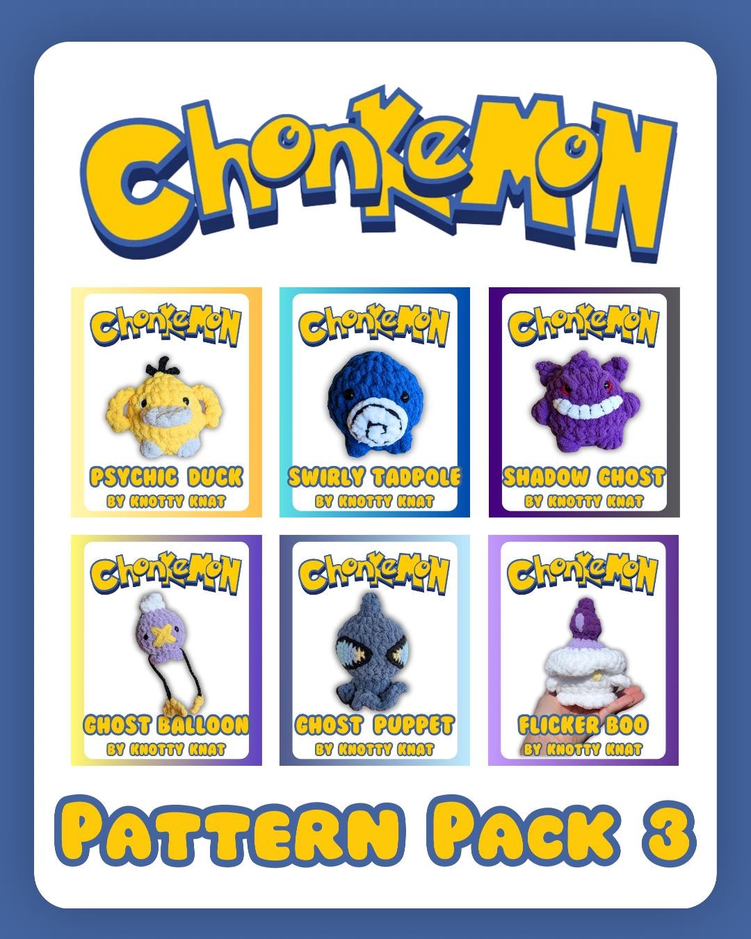Chonkemon Pattern Pack #3, 6 PDF Patterns (digital Files) - Etsy