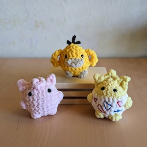 PDF Pattern Chonkemon Bundle #2- Singing Fairy, Psychic Duck, and Spikey Egg