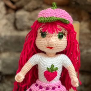 Strawberry Shortcake Doll Gift, Natural Toys, Handmade Toys, Cute Strawberry Doll, Birthday Gift, Strawberry Doll in Dress, CrochetAmigurumi