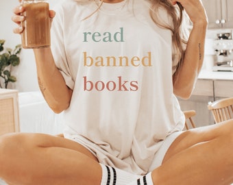 Read Banned Books Shirt Banned Book TShirt, Gift For Book Lover, Gift for Bookworm T-Shirt, Reader T Shirts, Book Club Shirt, Bookish Shirt