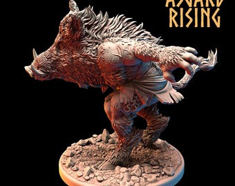 Shapeshifter Svinfylking Wereboar DND Monster Mini | Fantasy Resin Miniature | Tabletop RPG Figure | Unpainted