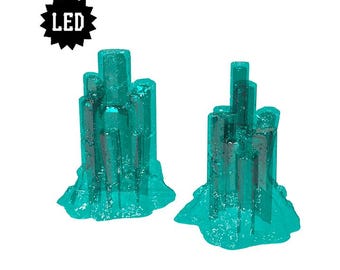 LED Nebulyte Crystal Resin Terrain, Choose Variant A, B or Set of 2, Moonshine Miniatures Sci-Fi, Unpainted