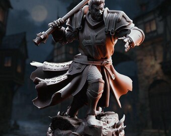 Paladin of War Thaddeus Resin Miniature | DM Stash 32mm Fantasy Knight | 25mm Base | Unpainted