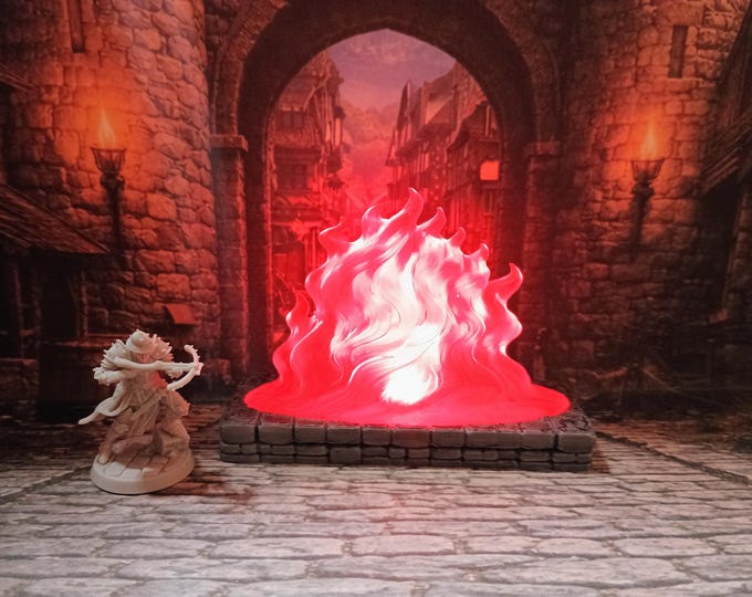 Firewall LED Fantasy Terrain | 3D Printed Scatter | Tabletop RPG DnD Daggerheart (UNPAINTED)