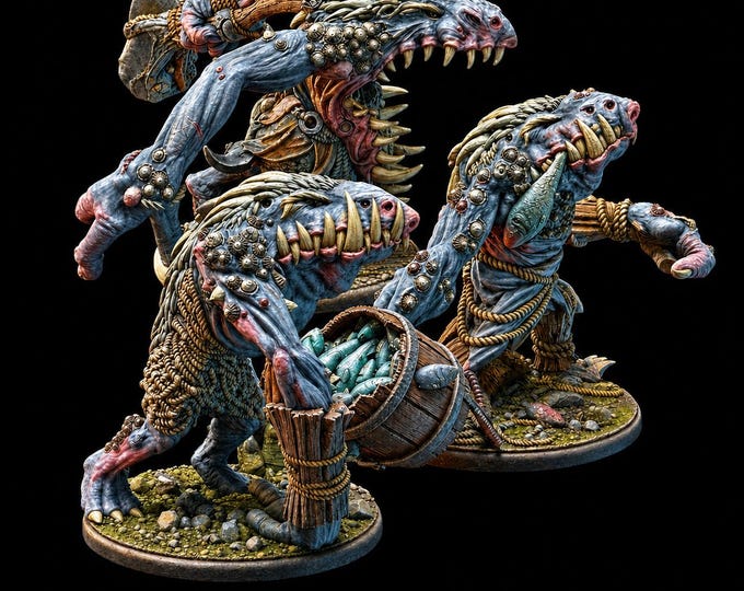 Fjord Trolls Resin Miniature | Asgard Rising 32mm Fantasy Trolls for Tabletop RPG, Wargaming, DnD Terrain