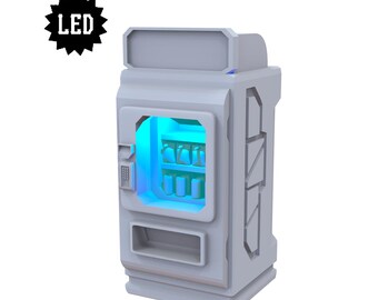 LED Vending Machine Sci-Fi Resin Terrain, Light-Up Cyberpunk Scatter, Moonshine Miniatures 32mm Wargame, Unpainted