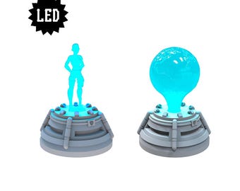 LED Holoprojector Resin Terrain, 2 Projection Sci-Fi Objective, Moonshine Miniatures 32mm Wargame, Unpainted