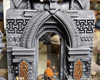 Dwarven Gate with LED – Fantasy | 3D Printed Scatter | Tabletop RPG D&D | Daggerheart (UNPAINTED)
