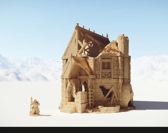 Alchemist Workshop Ruins 28mm PLA Terrain | Wonder Worlds Drennheim Fantasy RPG Scenery | Unpainted
