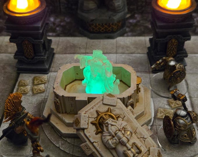 Tomb of the dwarf king with LED – Fantasy | 3D Printed Scatter | Tabletop RPG D&D | Daggerheart (UNPAINTED)