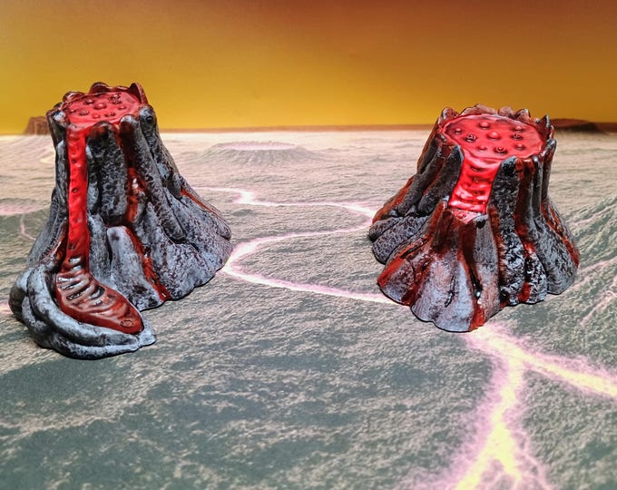 3D Printed Lava Pools with LED – D&D RPG Terrain (Unpainted)