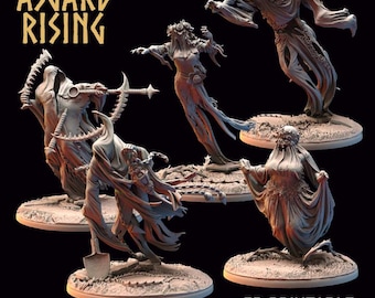 Whispering Wraith Resin Miniatures | Choose A-E or Full Set | Asgard Rising 32mm Undead RPG Minis | Unpainted